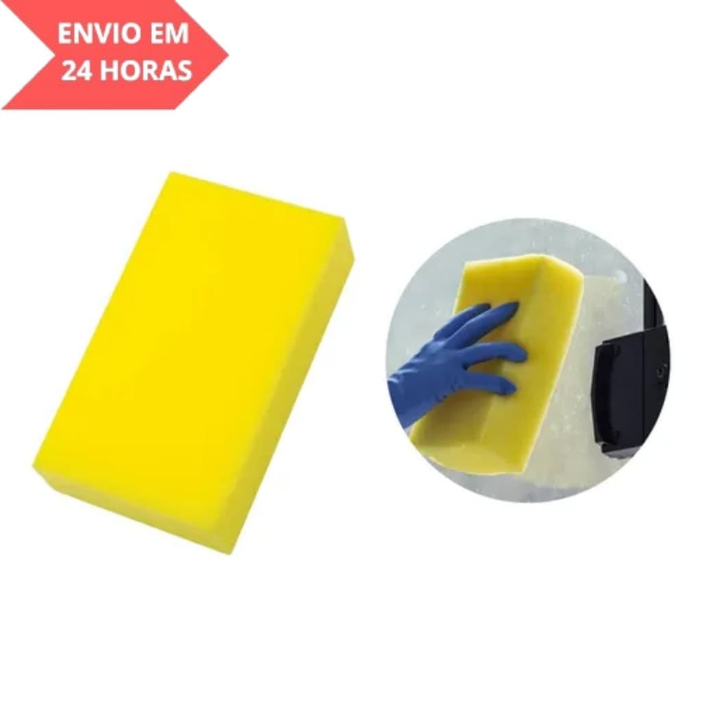 Esponja Multiuso Grande Amarela  Ideal para Carros e Obras