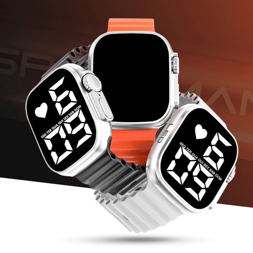 kts 1-3 Relógios p9 Esporte Led digital à prova d'agua unissex