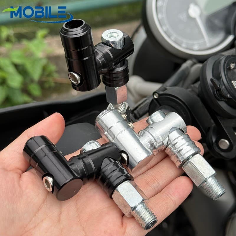 Suporte De Espelho Para Motocicleta CNC Com Rotação De 360 , Universal De Liga De Alumínio Visibilidade Aprimorada-Desig