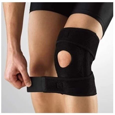 Kit com 2 Joelheiras de Compressão Ortopédica Articulada Reforçada com Tensor c\ Velcro Ajustável SUPPORT