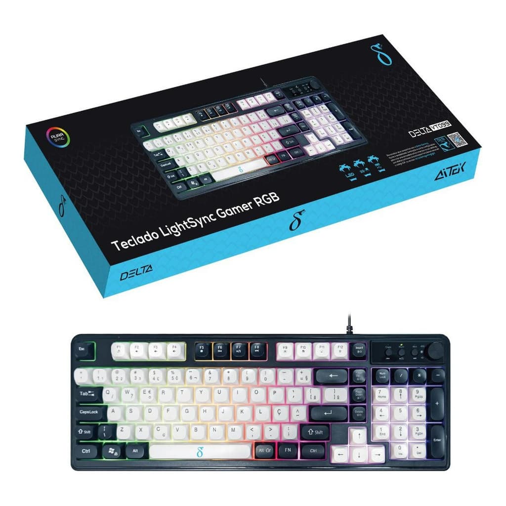 Teclado Semi Mecânico Com Fio De 99 Teclas Rgb Led-usb