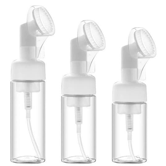 Frasco Pump Espumador Com Escova De Silicone Para Limpeza Facial Skin Care 120ml