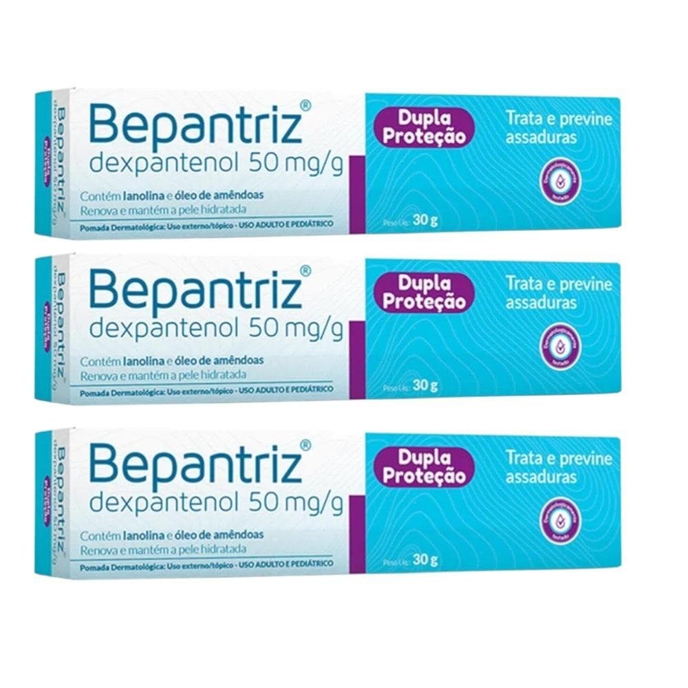 Kit Bepantriz Pomada Dupla Proteção Com 3 Caixas De 30g Cada