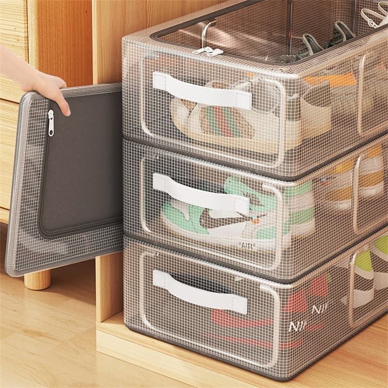 Caixas Organizadoras Para Tênis Sapatos Multiuso Empilhável Tampa Flip