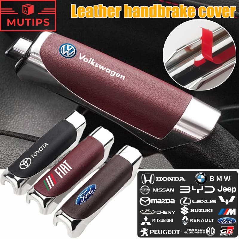 【MUTIPS】O Aperto Do Freio De Mão Carro De Couro Cobre Protetor Antiderrapante Decorativo Punho