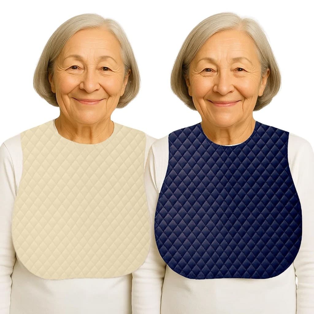 Kit 2 babador Impermeavel Adulto Azul e Bege