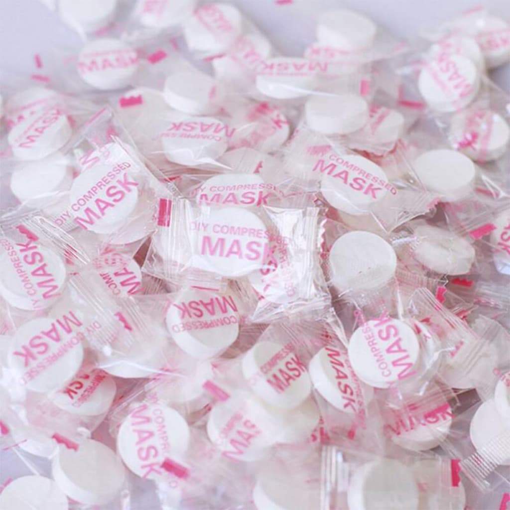 Kit 30/60/90 Unidades Máscaras Faciais Comprimidas Para Tratamento de Beleza (S16)