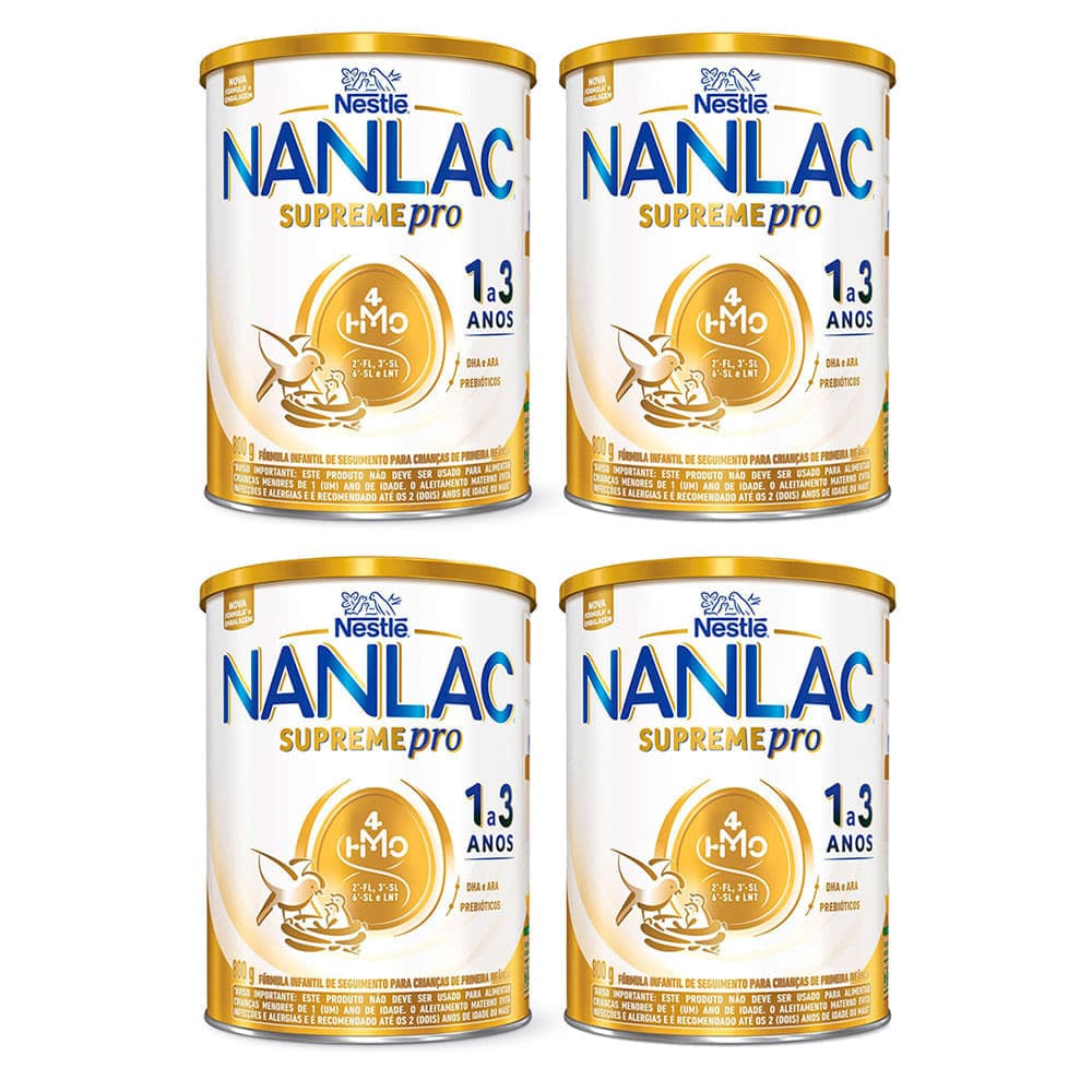 Kit 4 Fórmula Infantil Nanlac Supreme Pro 800g