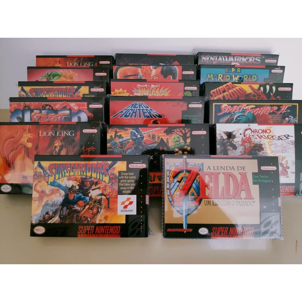 Kit caixa com berço + protetor de acetato Super Nintendo