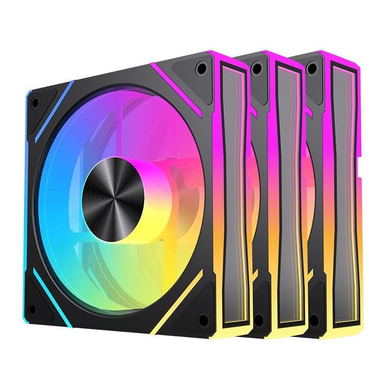 Kit Ventoinhas Acegeek Silverline, ARGB, 3x120mm, Preto, AG-SILVERLINE3X1-BK