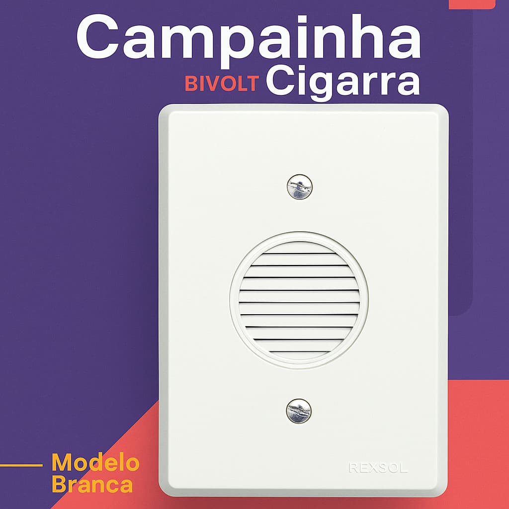 Campainha De Embutir Cigarra Bivolt Automatico com Fio para ambiente interno e externos