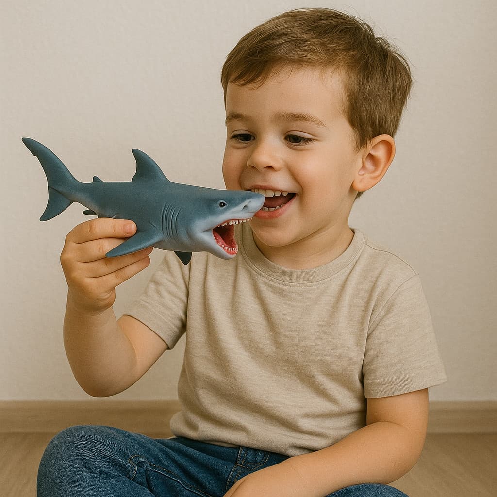 Tubarão de Brinquedo Infantil Animais Aquáticos Marinhos em Vinil Borracha Macia Shark Baby