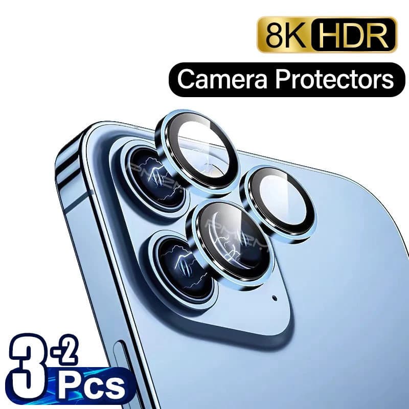 Kit Película Lente De Câmera Compatível Com iphone 11 12 13 14 15 16 17 Pro Max Liso
