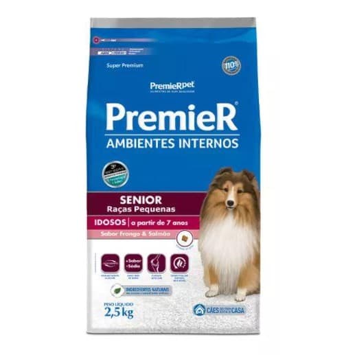 Ração Premier Amb Inter Cães ad 7+ Frango e Salmão 2,5kg
