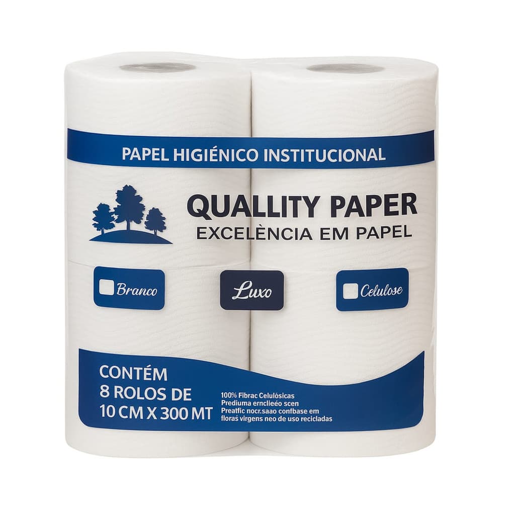 Papel Higiênico Institucional Rolão 8 rolos Branco