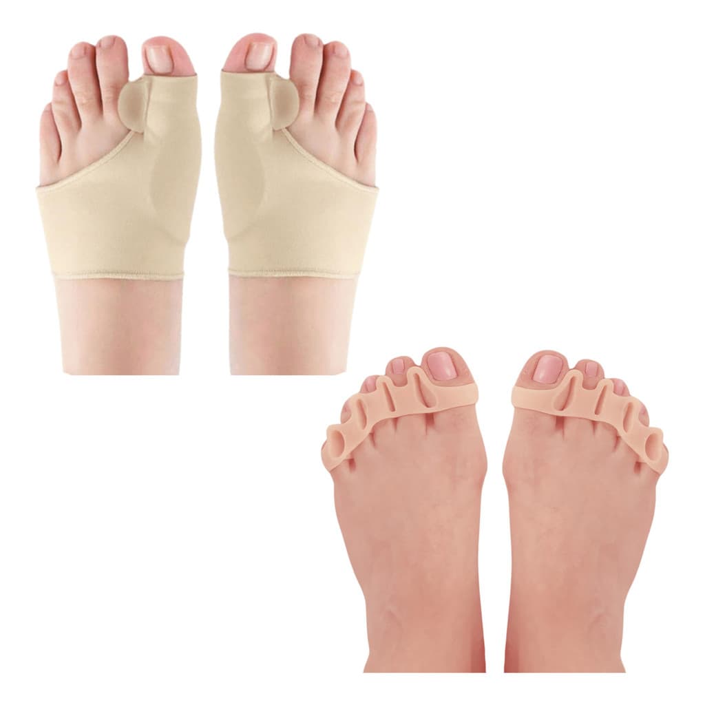 Kit 2 Pares Protetor Pés Silicone Joanete e Separador Dedos Alívio Imediato das Dores
