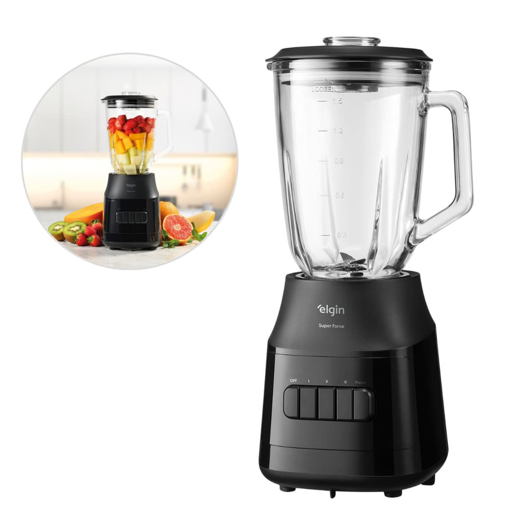Liquidificador Super Force 1,9L 900W Jarra de Vidro Elgin