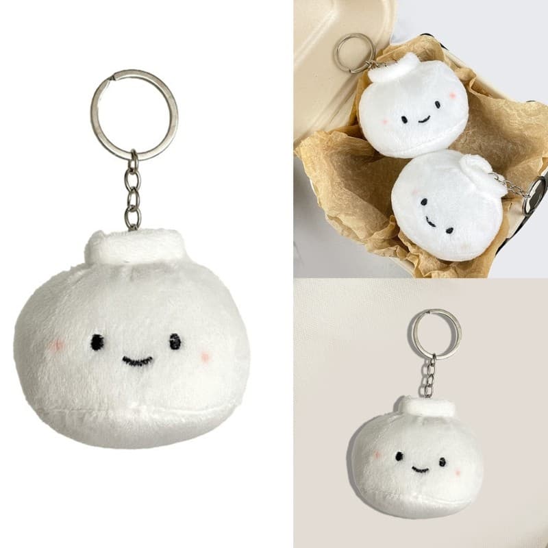 ARIN Chaveiro De Pão Cozido No Vapor Exclusivo Engraçado Rosto Sorridente Pingente Pelúcia Decoração Artesanal Para Bols