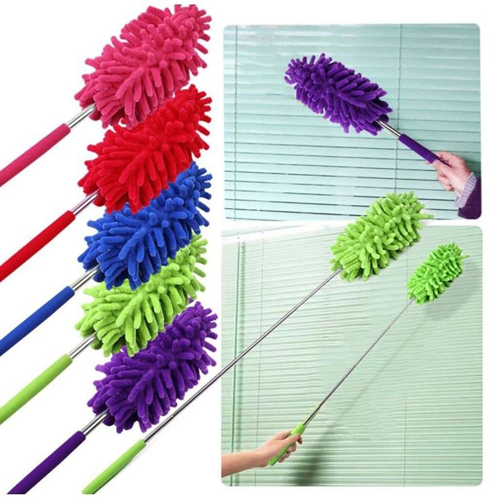 Espanador Pó Extensível Microfibra Eletrostático Cabo Retrátil Para Limpeza Domestica Automotiva