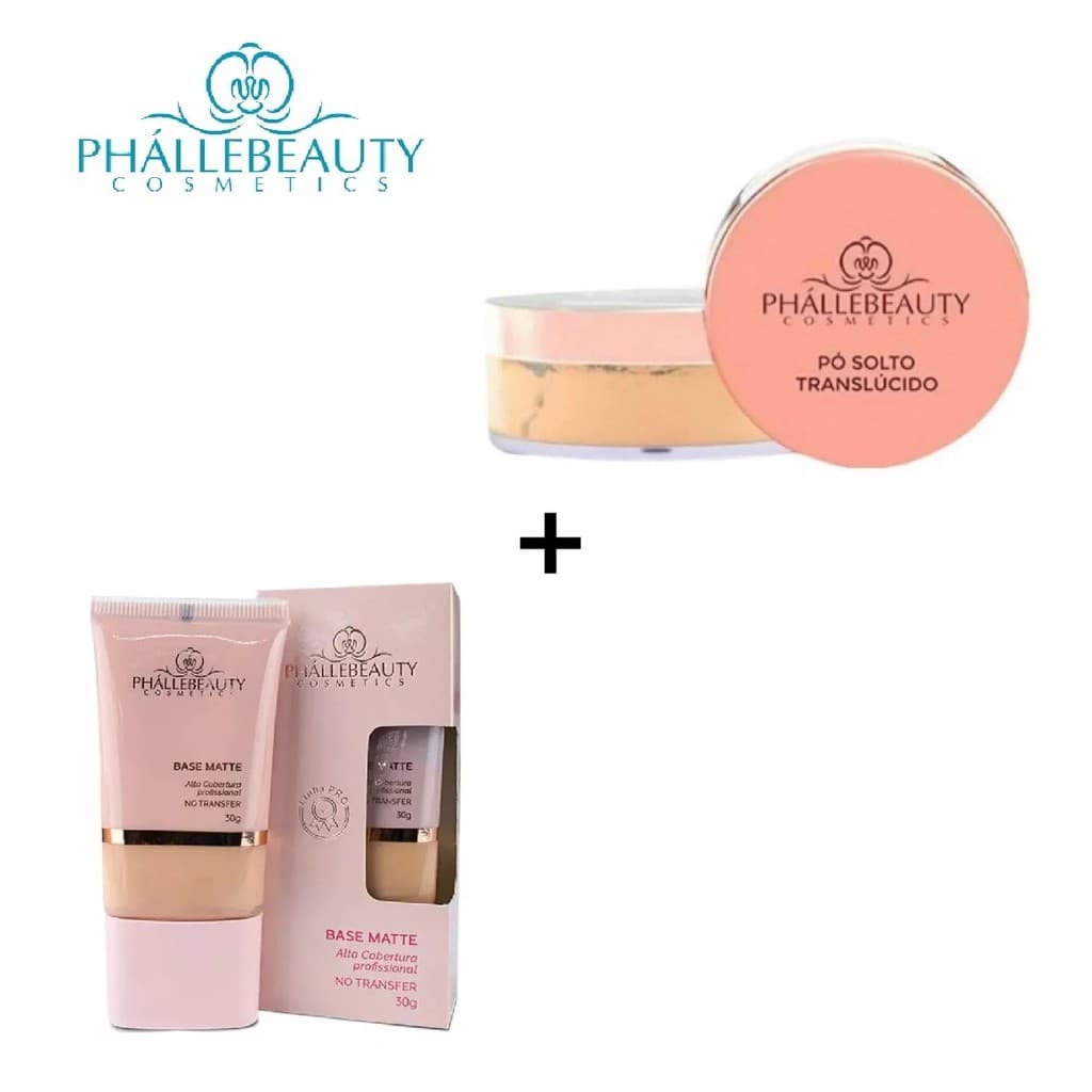 Kit Base Matte + Pó Translucido PhálleBeauty
