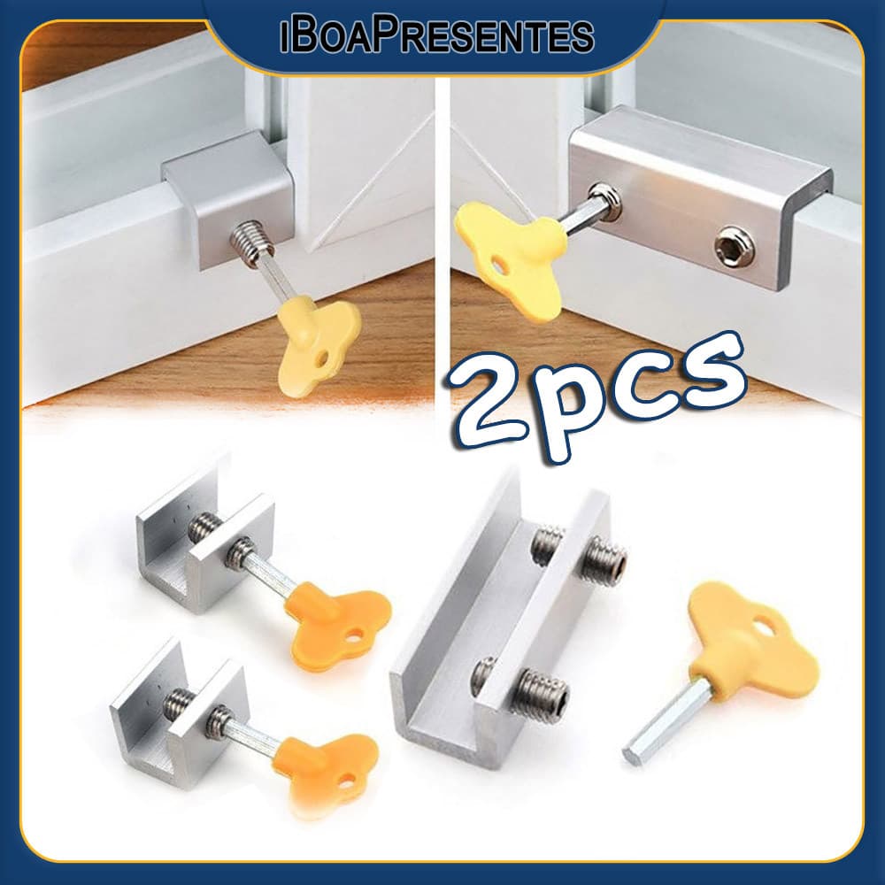 Kit 2pcs Travas Para Porta Janela Correr Segurança Infantil Alta Qualidade