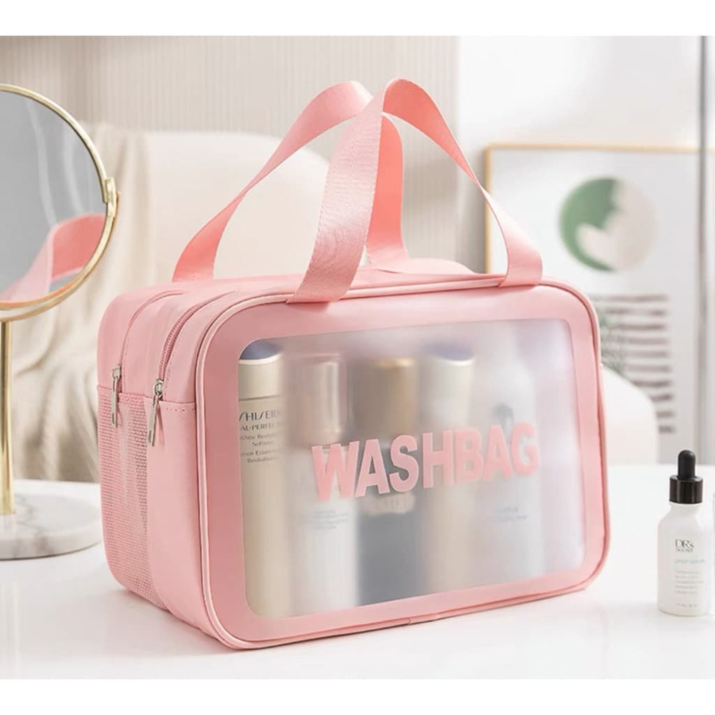 Necessaire Bolsa Feminina Grande Dupla Camada Porta Maquiagem Batons Multiuso Divisorias-322