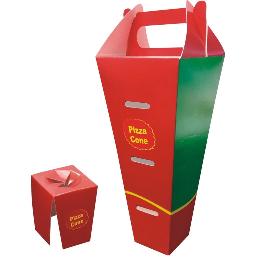 100 Pçs Caixa Embalagem Delivery Pizza Cone 1