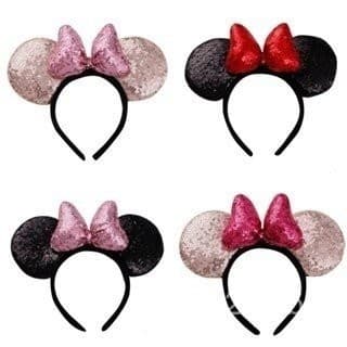 Lantejoulas de Tridimensionais Coloridas Mickey Hairpin Playground Headwear