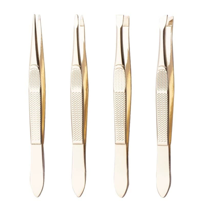 Kit 4 pinça Profissional Aço Inoxidável Alicate Para Sobrancelha (S16)