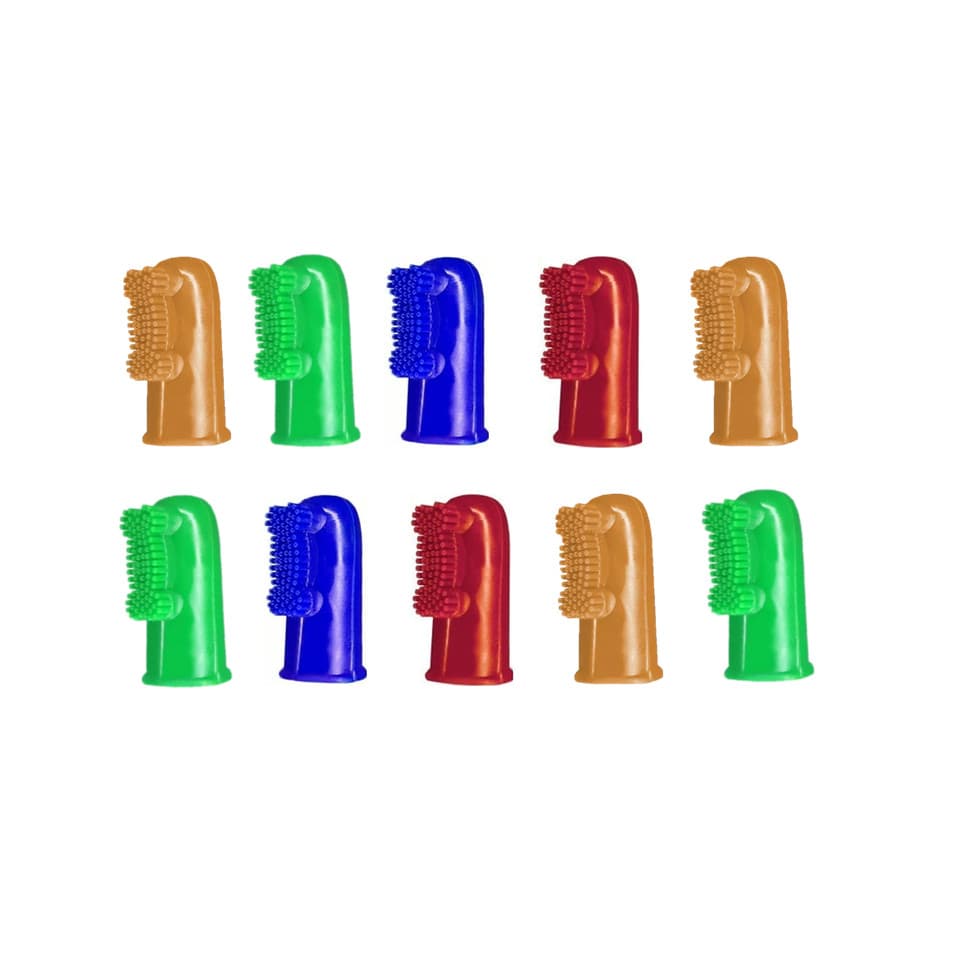 Kit 10 Escovas de Dente Dedeira Para Cães Gatos Pet