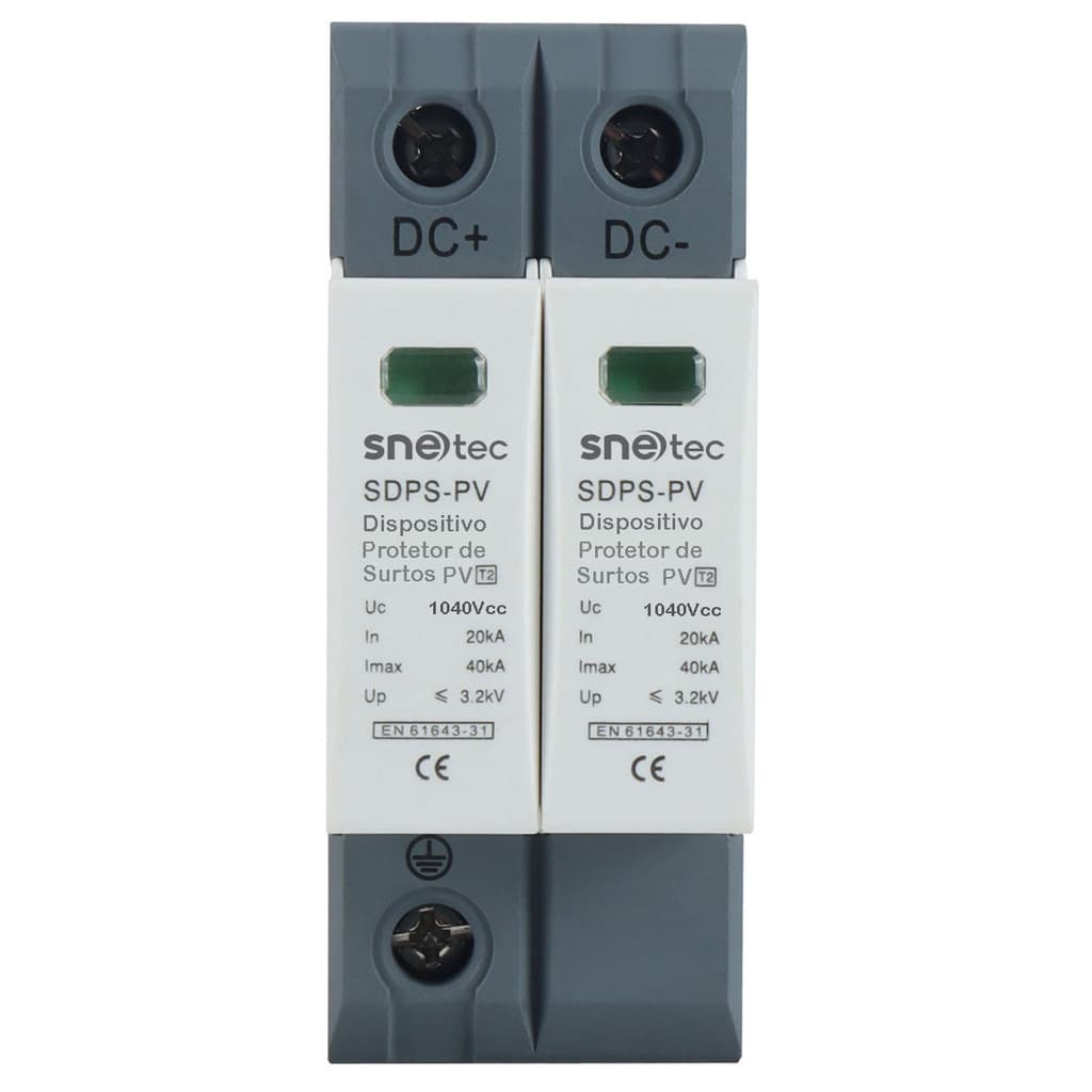 DPS Snetec Protetor De Surtos 20/40kA 1040V DC CC Painel Solar