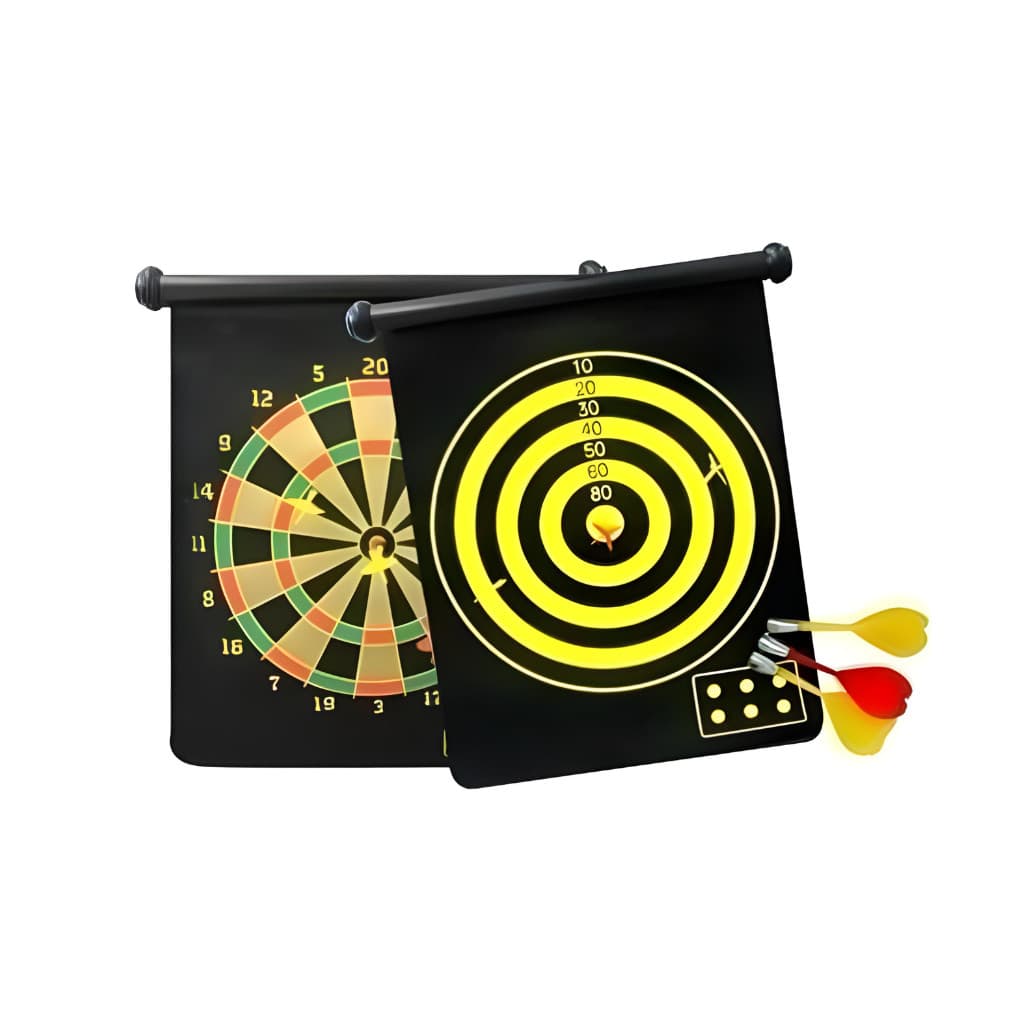 Jogo Dardos Dupla Face Magnético Imã Tiro Alvo 48cm 6 Dardos