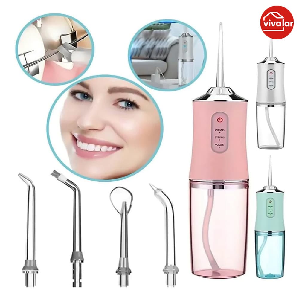 Irrigador Bucal Água Branqueadora USB Jato Potente Limpador Dentes Sem Fio