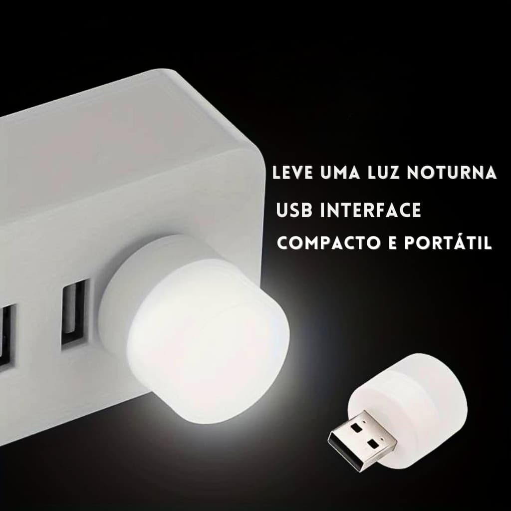 KIT 15 Mini Luminárias Abajur Lâmpada USB Portátil Ideal para Leitura