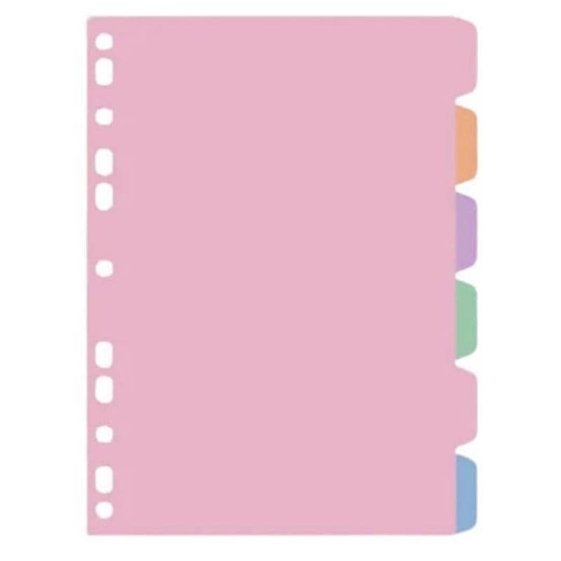 Divisória para fichário plástica A4 PVC tons pastel 6 unidades ACP