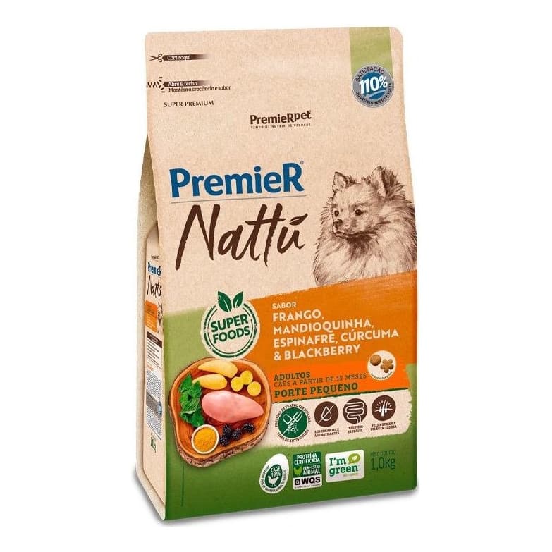 Ração Premier Nattu Cão Ad Peq Port Mandioquinha 1kg 