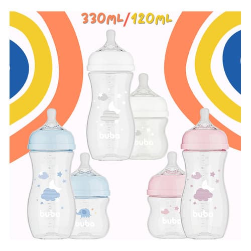 Kit 2 Mamadeira Infantil Buba 120ml 330ml Anticólica Bpafree