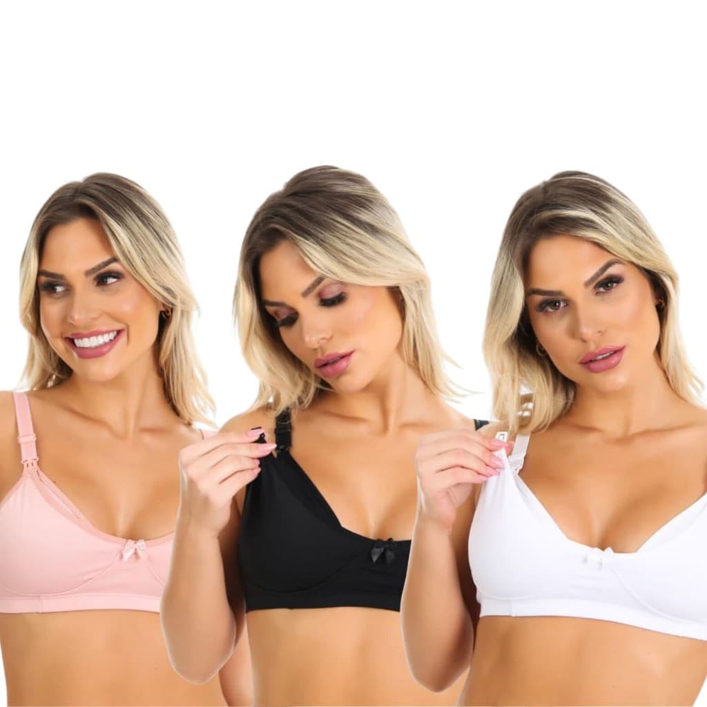 Kit 2 Sutiã Amamentação Basico Soutien Sutian Pós Parto Grávida PROMOÇÃO - AmaLiz