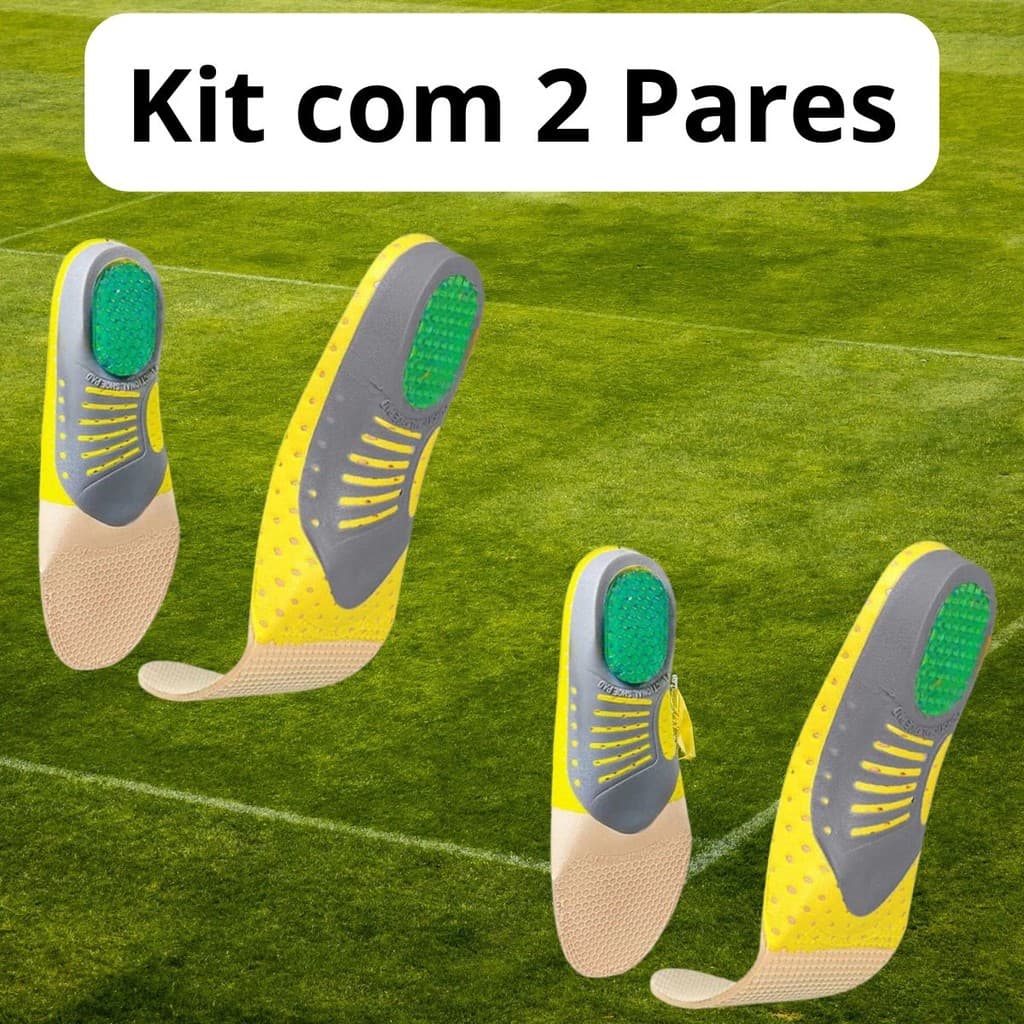 Kit 2 Pares Palmilha Ortopédica Fascite Esporão Pé Chato Dor