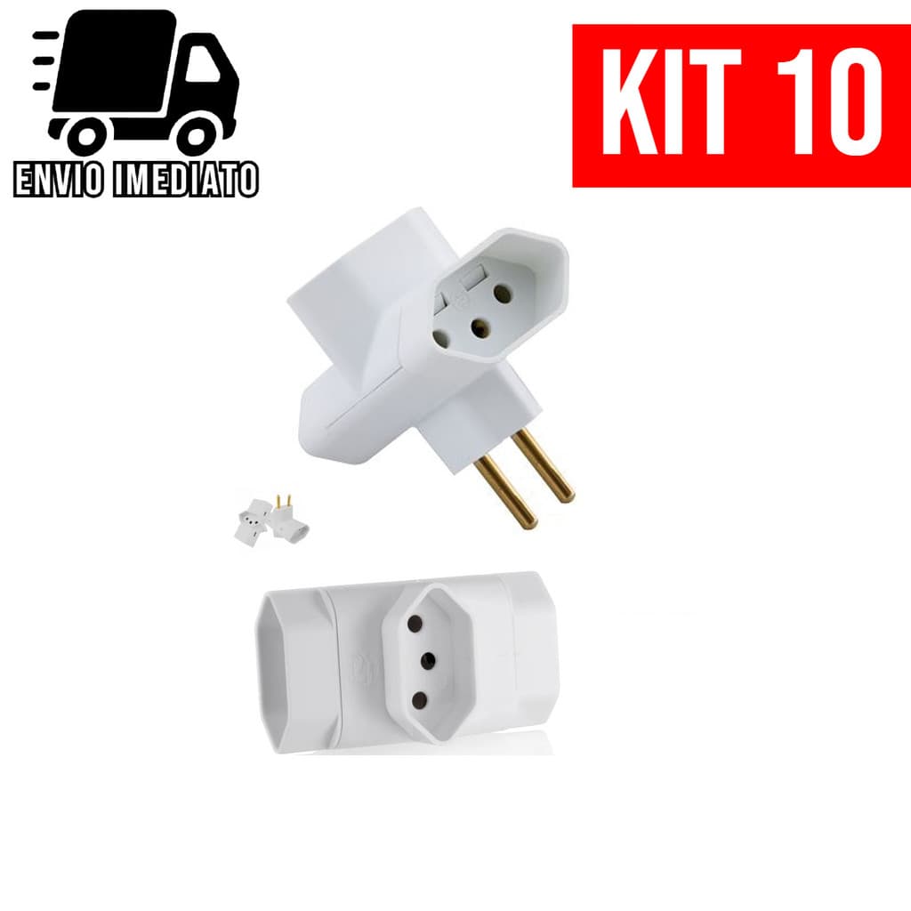 Adaptador de Tomada Benjamin 3 PINOS Formato T de 10A