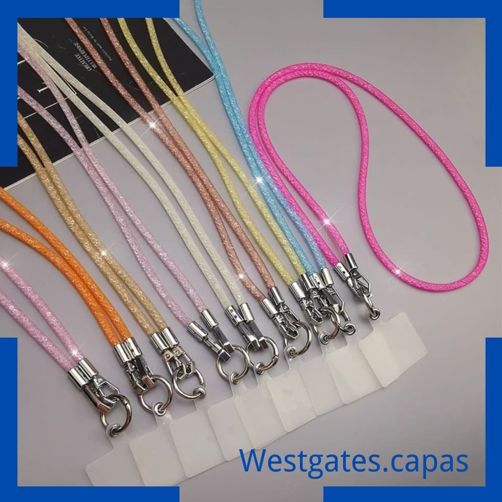 Cordão Antiperda Brilhante Para Celular e Cordão De Strass Brilhante Pendurar No Cristal e Chaveiro Acessórios