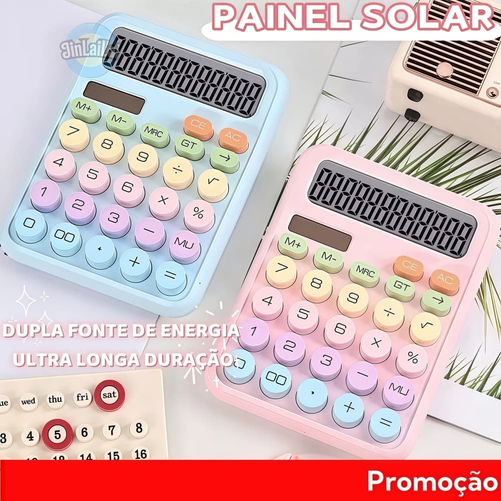 Calculadora Colorida Morandi De 12 Dígitos Teclado Mecânico De Ponto Grande Escola & Papelaria De Escritório Multineos