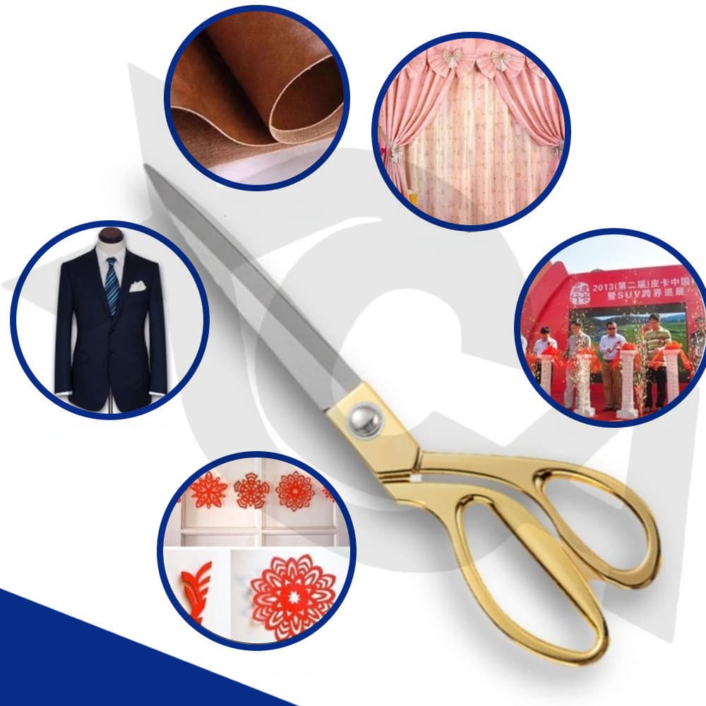 Tesoura Alfaiate Profissional Costura Dourada Costureira Tecido Pano Aço Inox 3 Tamanhos