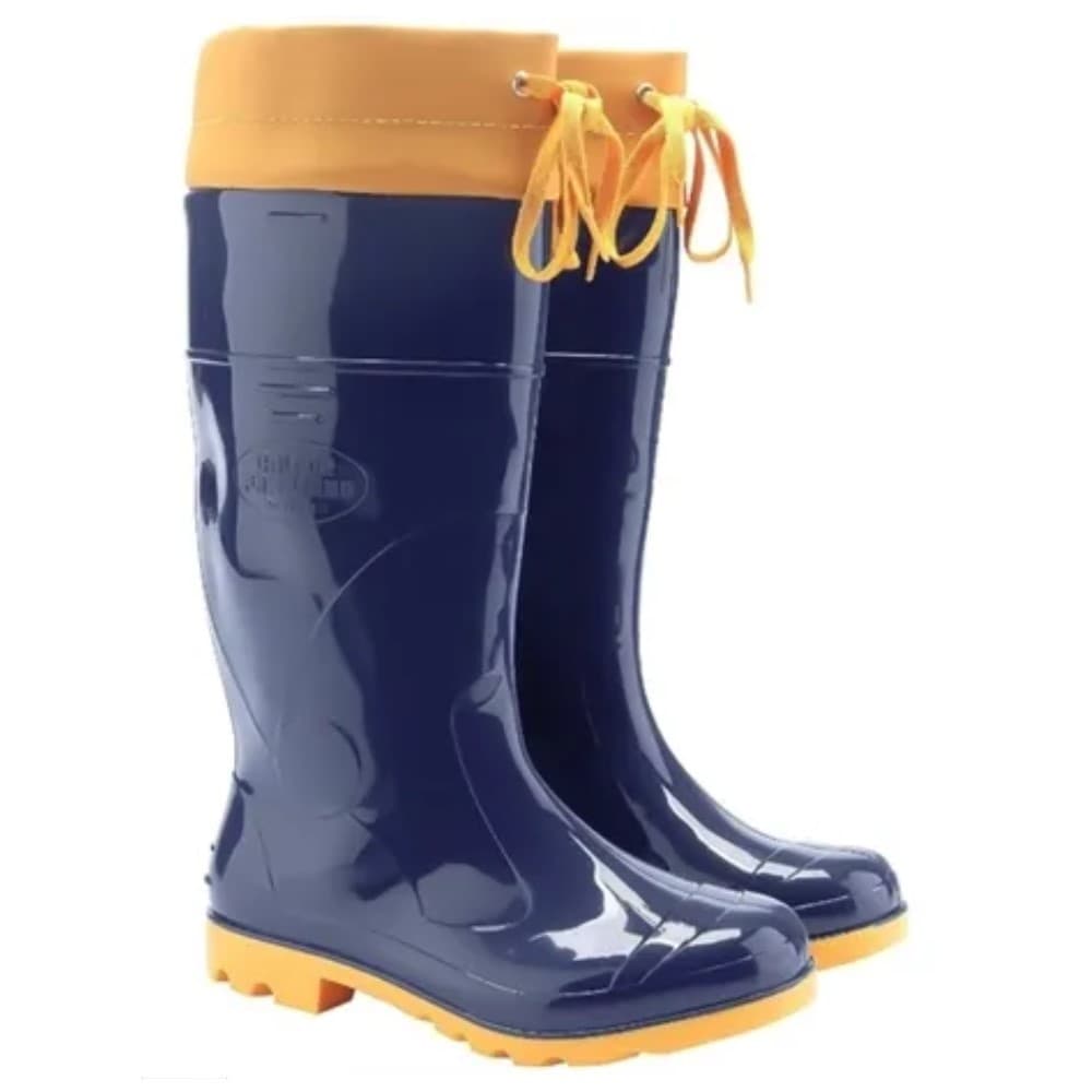 Bota de Pvc Italbotas Calfor Pampeana Cano Longo Com Polaina Azul e Amarela CA 39764