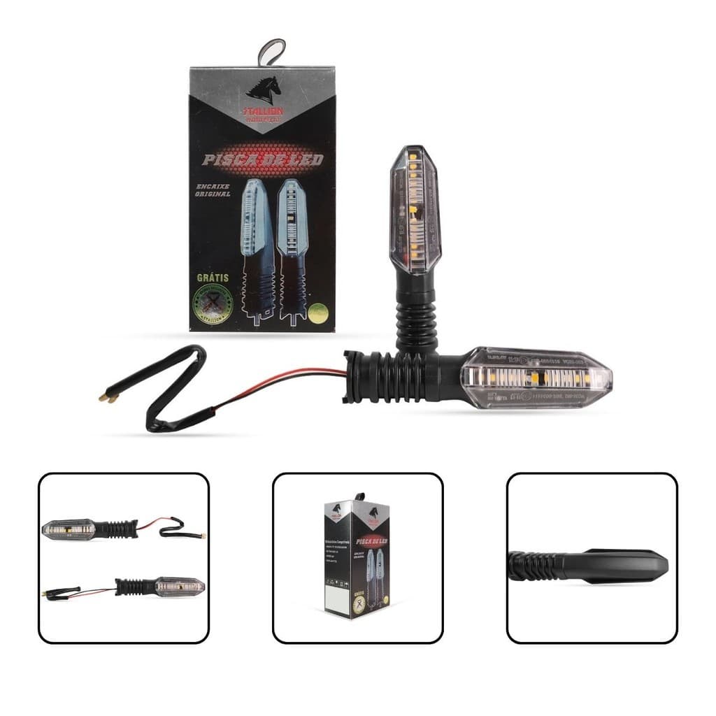 Par Pisca Stallion Sequencial Led Factor Xtz Lander Fazer Ybr 150/250