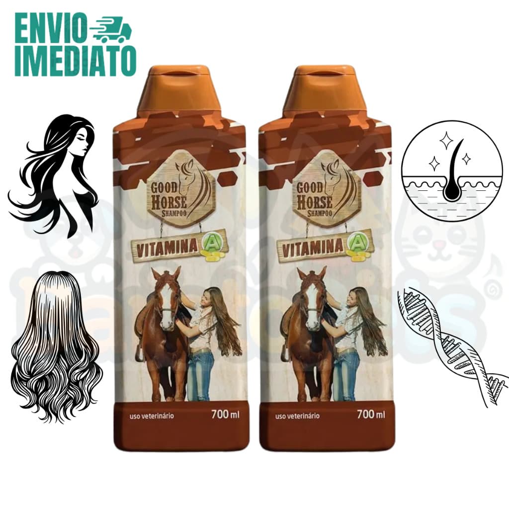 KIT 2 Good Horse - Shampoo para Cavalos com Efeito Revitalizante Projeto Rapunzel cresce cabelo