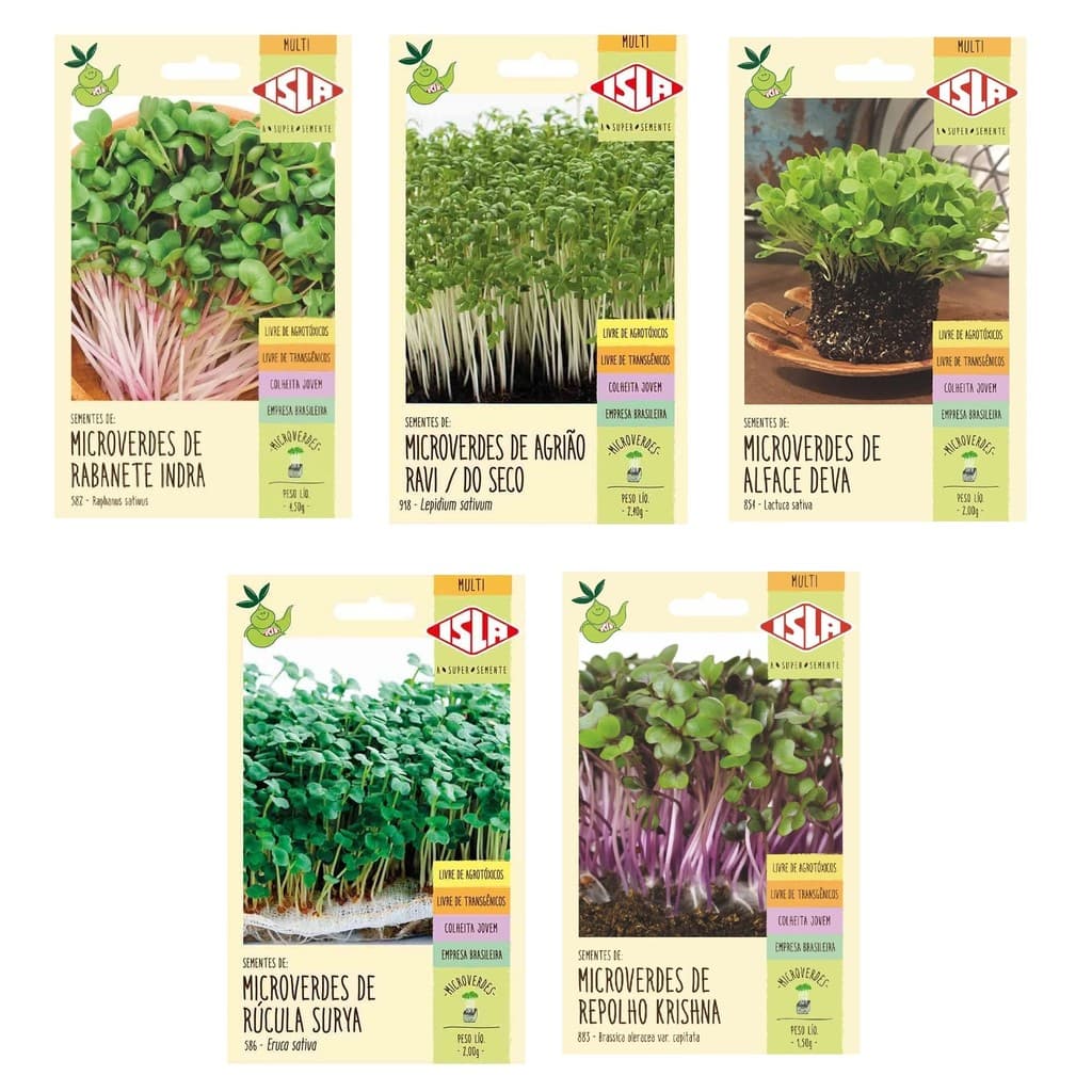 Kit Semente Isla Minha Horta 5 Microverdes