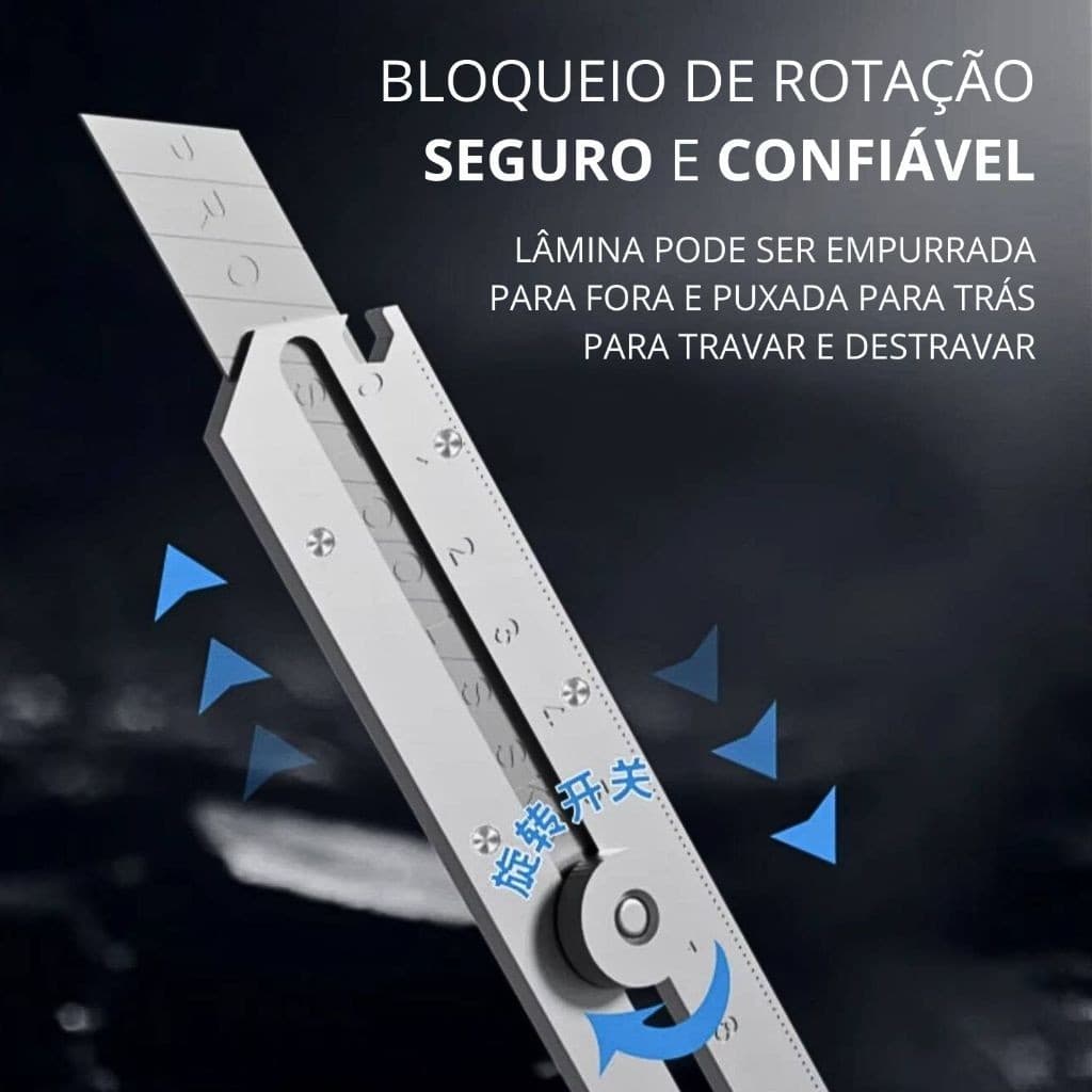 Estilete Profissional Com Trava Aço Inox Maciço