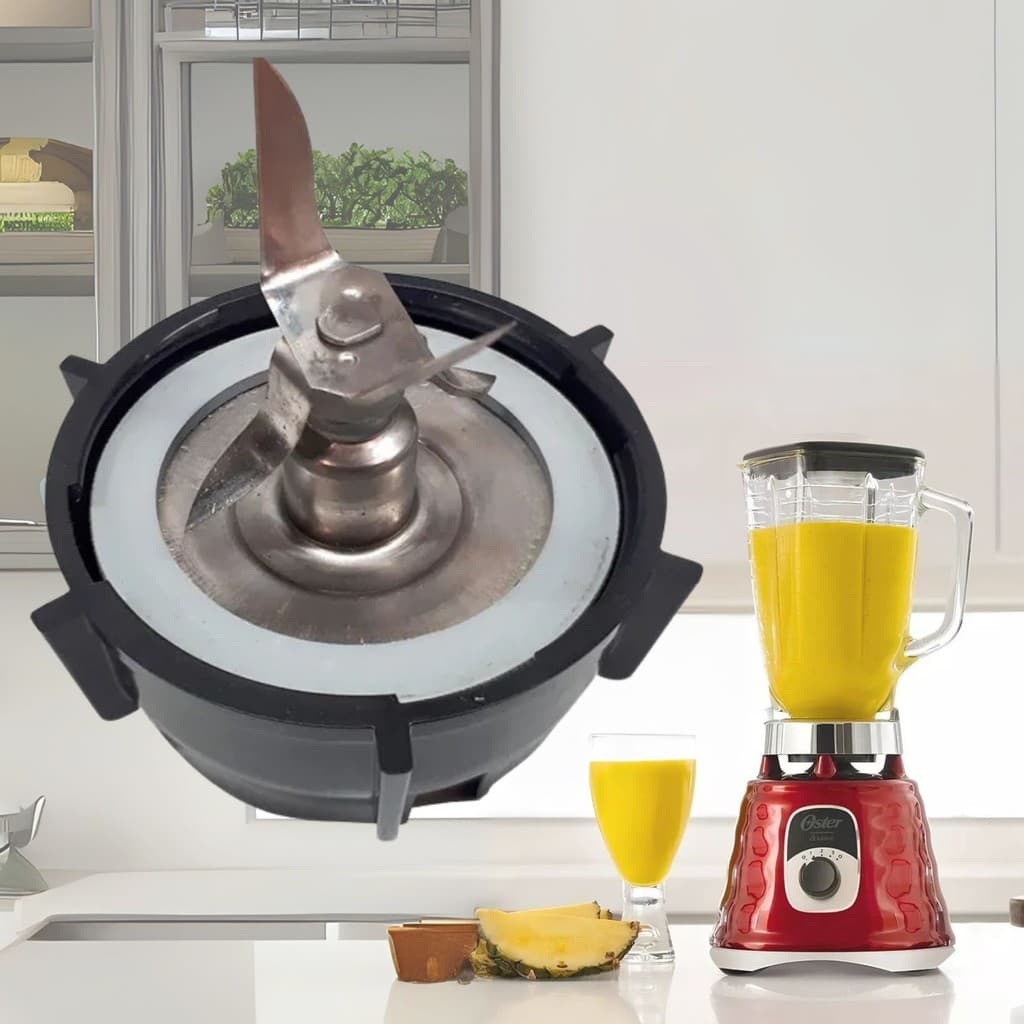 Base Lâmina 4 Pontas Aço Inox + Anel Vedação Antivazamento Compatível Liquidificador Oster Peça Reposição