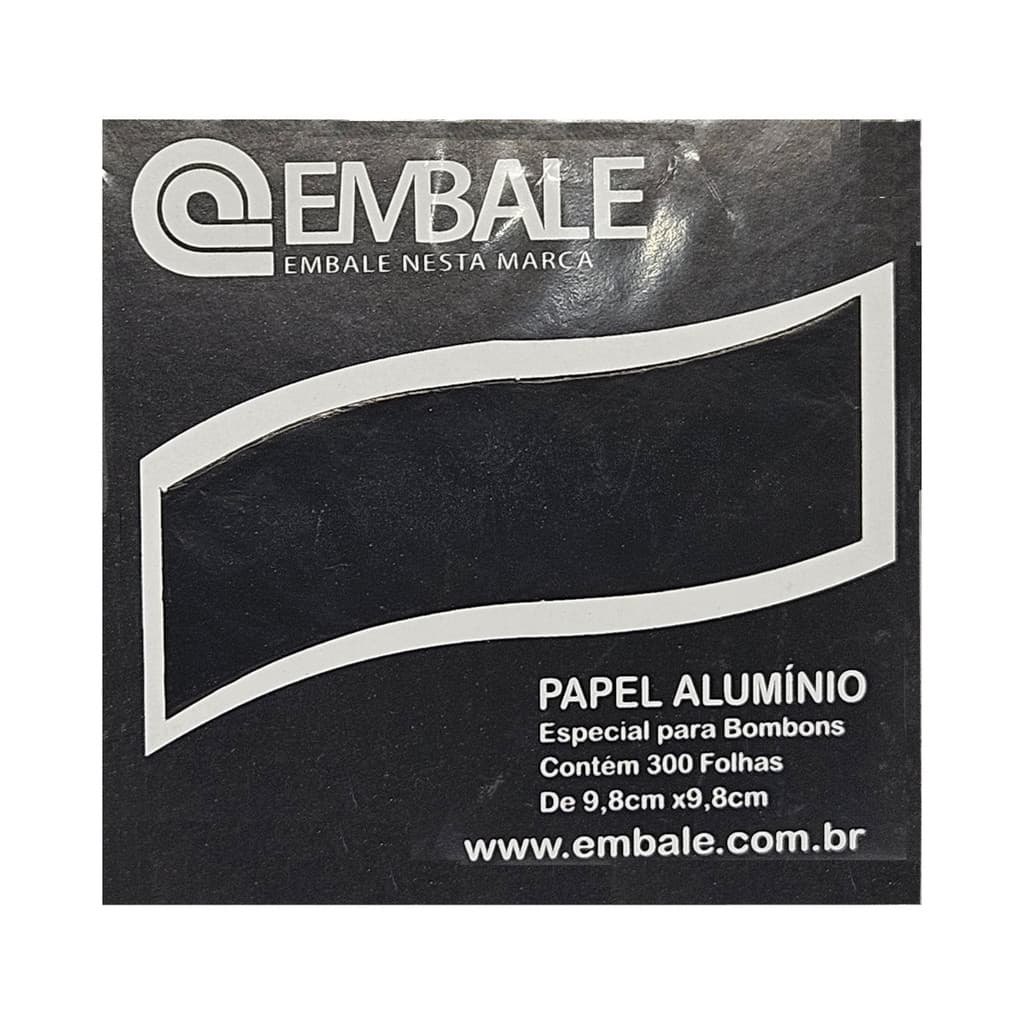 300 folhas papel chumbo 9,8x9,8cm para trufa cor preto